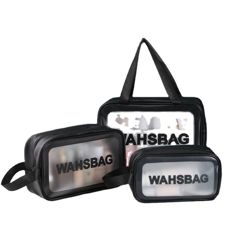 3 Pcs Set Clear PVC Waterproof Cosmetic Travel Bag from The Crazy Store – Stylish and durable travel organizer