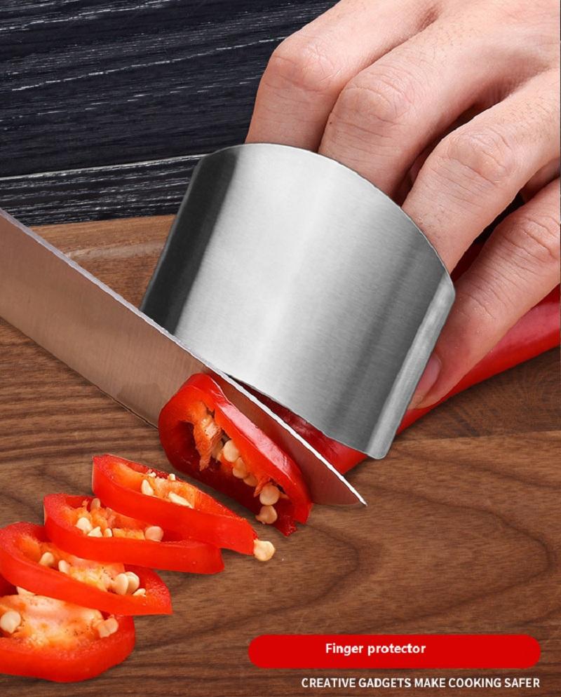 2 Pcs Protective Finger Guard for Kitchen Use – Stainless Steel Safety Tool from The Crazy Store