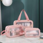 3 Pcs Set Clear PVC Waterproof Cosmetic Travel Bag - Image 4