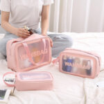 3 Pcs Set Clear PVC Waterproof Cosmetic Travel Bag - Image 6