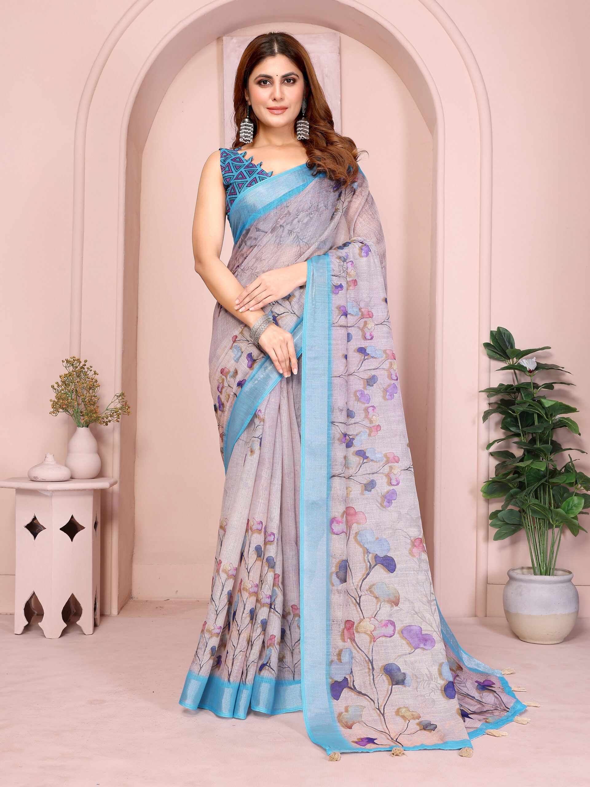 elegant daily wear cotton linen saree elegant daily wear cotton linen saree