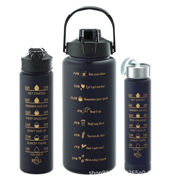 3-in-1 Water Bottle with Time Marker – 300ml / 800ml / 2000ml