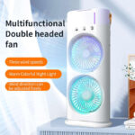 Mini Double Headed Ice Mist Fan – USB Rechargeable Portable Air Cooler - Image 6