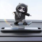 Car Dashboard Sliding Panda with Number Display – Cute Dashboard Decor (Random Color) - Image 4