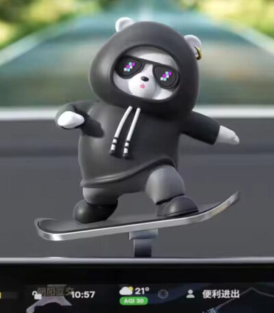 sliding panda car decor
