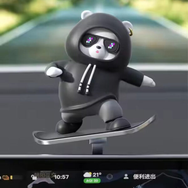 sliding panda car decor