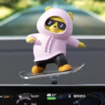 Car Dashboard Sliding Panda with Number Display – Cute Dashboard Decor (Random Color) - Image 3